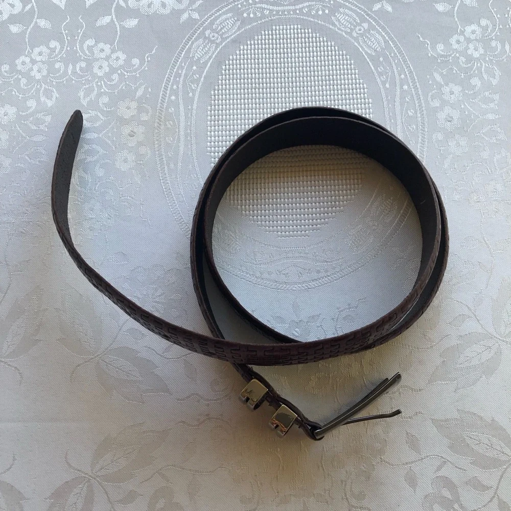 PGA Tour Textured Brown Top Grain Leather Belt with Silver Buckle Men’s Size 40